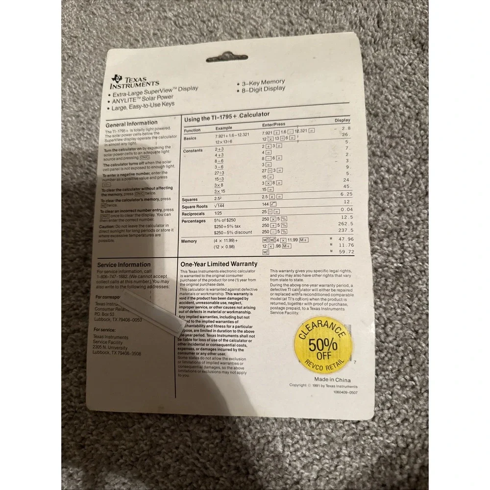 New In Package Texas Instruments Ti – 1795+    1991